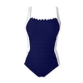 thumbnail image 5 of WAYUTE One Piece Swimsuit Women Solid Color Athletic Rash Guarad Comfort Fit Stylish for Beach Pool Tummy Control Swimwear, 5 of 7