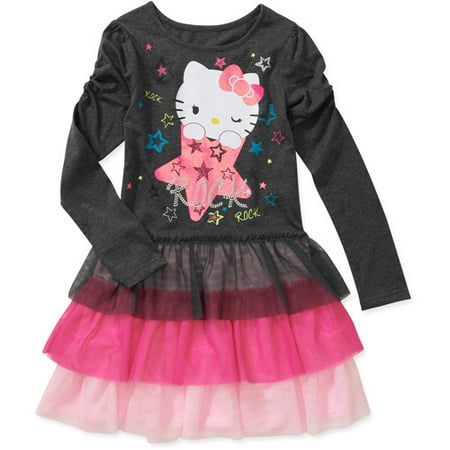 Hello Kitty Girls' Long Sleeve Dress