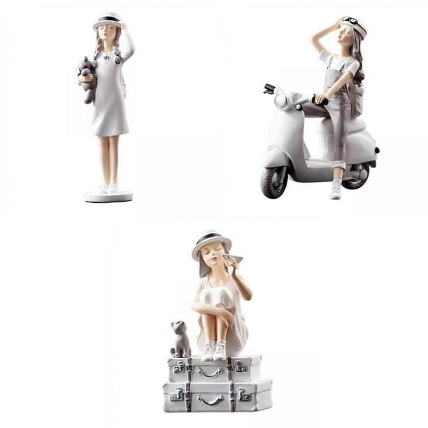 3 Piezas Figurita/escultura Estatua Resina Decorativa para Escritorio