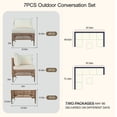 thumbnail image 3 of MaagorVita 7 Pcs Outdoor Patio Furniture Set, Modular Outdoor Sectional, Modern Rattan Wicker Sofa Set with Coffee Table and Washable Thick Cushions, Beige Cushion, 3 of 7