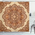 thumbnail image 1 of Ambesonne Ethnic Shower Curtain, Mandala Paisley Floral Art, 69"Wx84"L, Dark Brown Pale Brown, 1 of 3