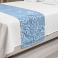 thumbnail image 2 of Abstract Bed Runner, Geometric Shapes Labyrinth Look Swirl Motifs in Monochrome Tone Pattern, Decorative Accent Bedding Scarf for Hotels Homes and Guestrooms, King, Sea Blue and White, by Ambesonne, 2 of 2