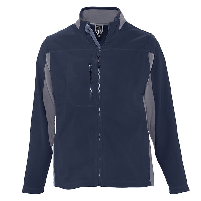 SOLS - Forro polar contraste cremallera completa Modelo Nordic Hombre caballero (Marino/Gris medio)