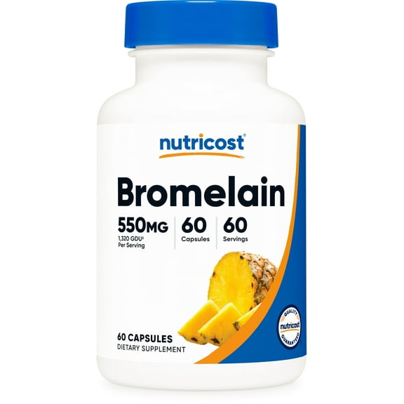 Nutricost Bromelain Capsules (60 Servings)(500 MG Per Serving) - Vegan, Non-GMO, GMP Compliant