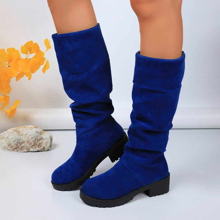 CUTEHEELS Women's Over-The-Knee Boots With Chunky Heel - Casual Rounded Toe Boots 1 thumbnail image
