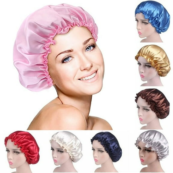 Sleep Cap Satin Bonnet Sleeping Hat Soft Elastic Night Hair Cover for Women Girls