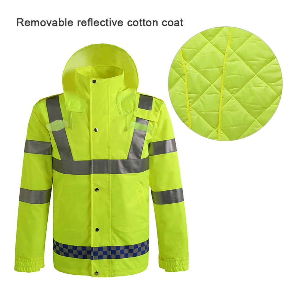 Reflective safety rain jacket Clearance