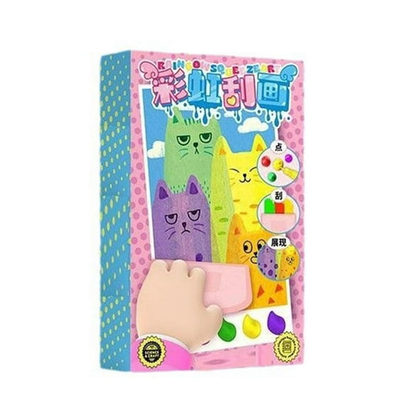 COCEQUC Squeegee Art Kids Paint Kit, 20PCS DIY Ranbow Scratch Childrens Art, G9T4 T9R7