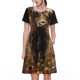 thumbnail image 1 of Balery Grassland Sunflower Cow Vestidos sueltos de manga corta para mujer, vestidos de verano 2025, vestidos casuales de corte A con vuelo., 1 of 6