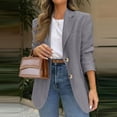 thumbnail image 2 of Tailored Blazers Womens Business Casual Spring 2026 Long Sleeve Lapel Open Front Button Work Blazer Jackets with Pockets Gray M, 2 of 5