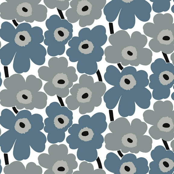 Marimekko Grey Pieni Unikko Peel & Stick Wallpaper