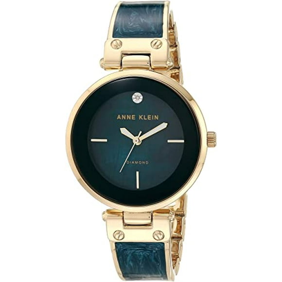Reloj de Vestir Anne Klein AK/2512NVGB para Dama 34mm Acero Inoxidable Movimiento de Cuarzo Japonés Resistente al Agua Azul/Dorado Anne Klein AK/2512NVGB