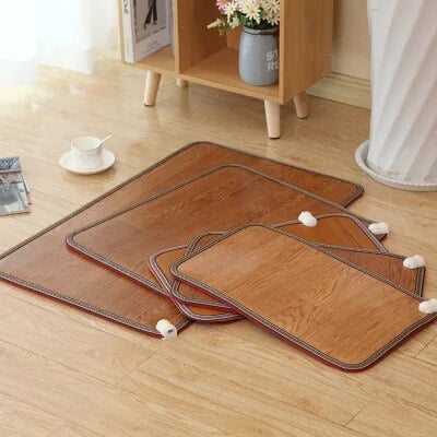 Alfombrilla calefactora eléctrica para pies, almohadillas calefactoras de 50x30cm, termostato de alfombra, herramientas de calentamiento para invierno, hogar y oficina