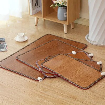 Alfombrilla calefactora eléctrica para pies, almohadillas calefactoras de 50x30cm, termostato de alfombra, herramientas de calentamiento para invierno, hogar y oficina