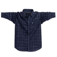 thumbnail image 3 of New Plus Size Fashion Tops for Men 2024 Long Sleeve Casual Button Tops Short Sleeve Plaid Shirt Hooded Blouse 50% Off Clearance!, 3 of 6