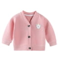 thumbnail image 3 of THDHVS Toddler Jacket,Winter Jackets for Girls,Kid's Long-Sleeve Sweater Knitted Sweater Pink 4-5 Years, 3 of 4