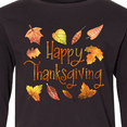thumbnail image 4 of Inktastic Happy Thanksgiving Fall Leaves in Autumn Colors Long Sleeve Youth T-Shirt, 4 of 5