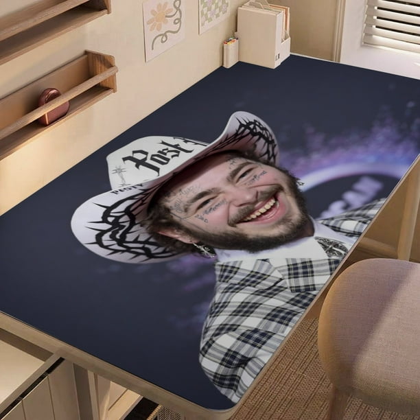 Posty Austin / Post Malone alfombrilla de escritorio/mesa extra-grande con base antideslizante de cuero y diseño temático; versátil para escritorios de ordenador, mesas de comedor, etc.40*80cm