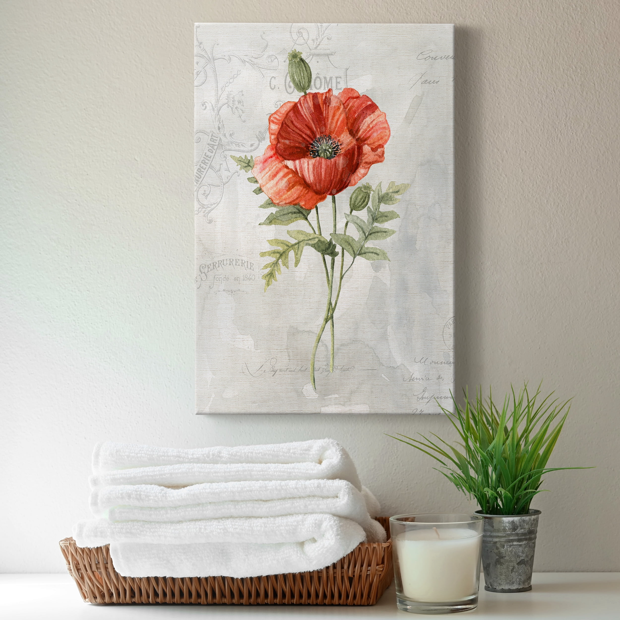 Linen Poppy Premium Gallery Wrapped Canvas - Ready to Hang - 32 x 48