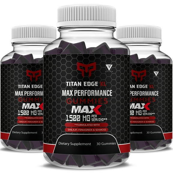 (3 Pack) Titan Edge XL Max Gummies Titan Edge XL Max Advanced Performance Supplement (3 Month Supply)