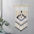 thumbnail image 3 of wood Beads Tapestry Beaded Tassel Wall Hanging Pendant Craft Handmade Material for Living Room Bedroom Dorm Background Decoration, 3 of 8