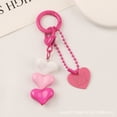 thumbnail image 1 of Llaveros estéticos con dijes, llavero con forma de corazón y mariposa para mujeres y niñas, dije para bolso con cuentas, colgante con dijes para bolso, 1 of 6