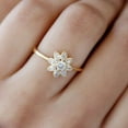 thumbnail image 2 of Sparkle Jewels White Marquise Cut Diamond Flower Halo Engagement Ring 14k Yellow Gold Plated, 2 of 4
