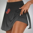 thumbnail image 2 of QATAINLAV Plus Size 4th of July Skort, Women 2024 Summer Fake Two Piece Yoga Shorts American Flag Patriotic Tennis Skirts Flash Sales Today Black XXL, 2 of 6