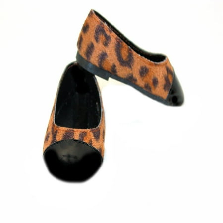 Dream Big Wholesale Doll Clothes Arianna Patent Cap Toe Brown Leopard