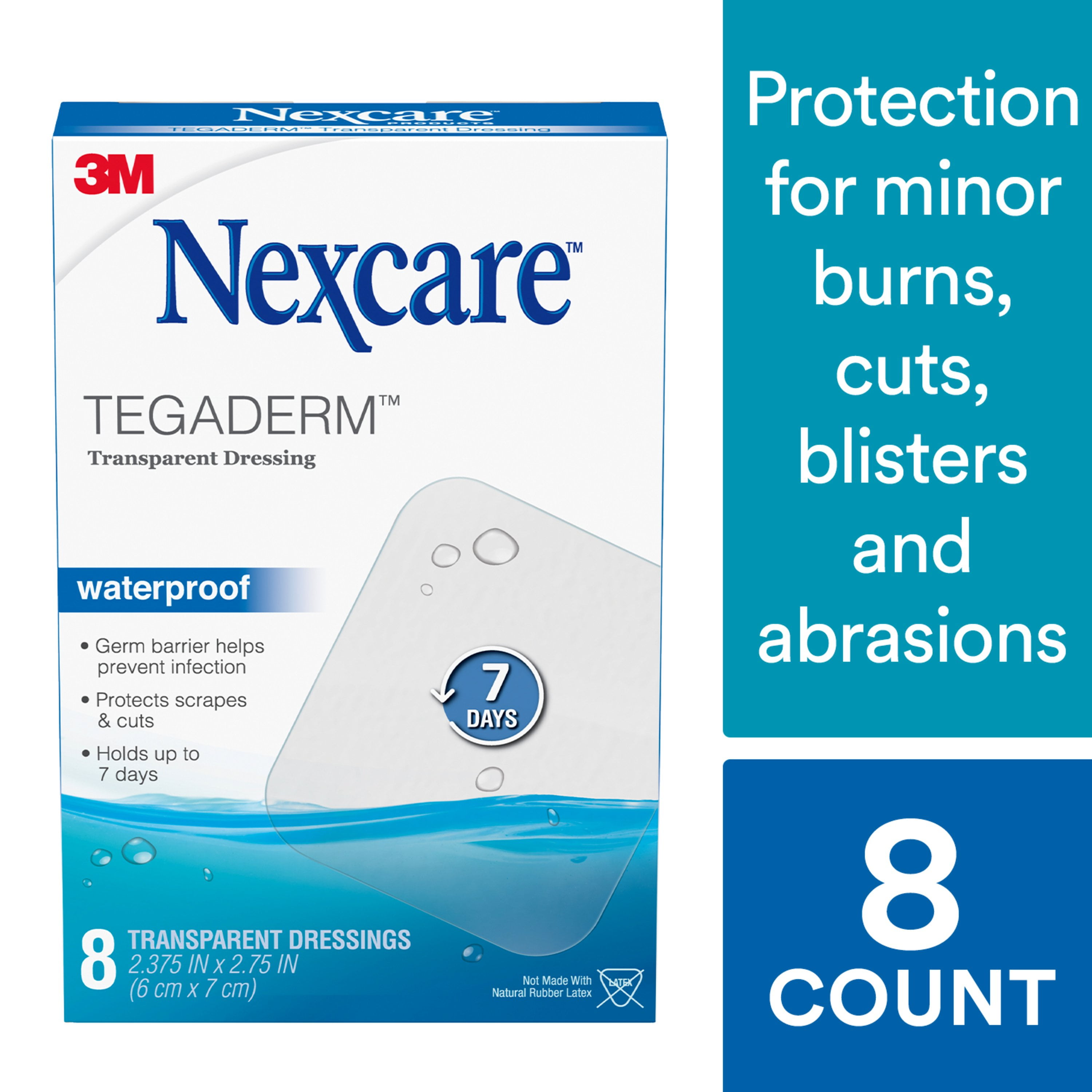 Nexcare Tegaderm Waterproof Transparent Dressing, Tough, Made by 3M, 2 ...