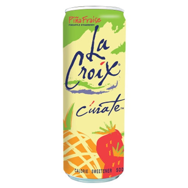 LaCroix Curate Pina Fraise Pineapple Strawberry Sparkling Water 12 oz Cans Pack of 8 by