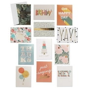 All Occasion Card Assortment / 24 Cards With White Envelopes / Real Gold Foil Accents / 4 5/8" x 6 1/4" Folded Greeting Cards / 12 Modern Designs