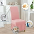thumbnail image 5 of SUKAIKEQA Dining Room Chair Covers Set of 4, Stretch Parsons Slipcovers with Skirt Super Fit Spandex Chair Seat Protector Cover for Dining Room, Hotel, Ceremony,Pink, 5 of 6