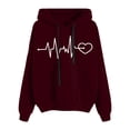 thumbnail image 1 of WEAIXIMIUNG Sweat à Rayures pour Femmes Grande Taille Pull Décontracté Imprimé à Manches Longues avec Capuche, 1 of 3