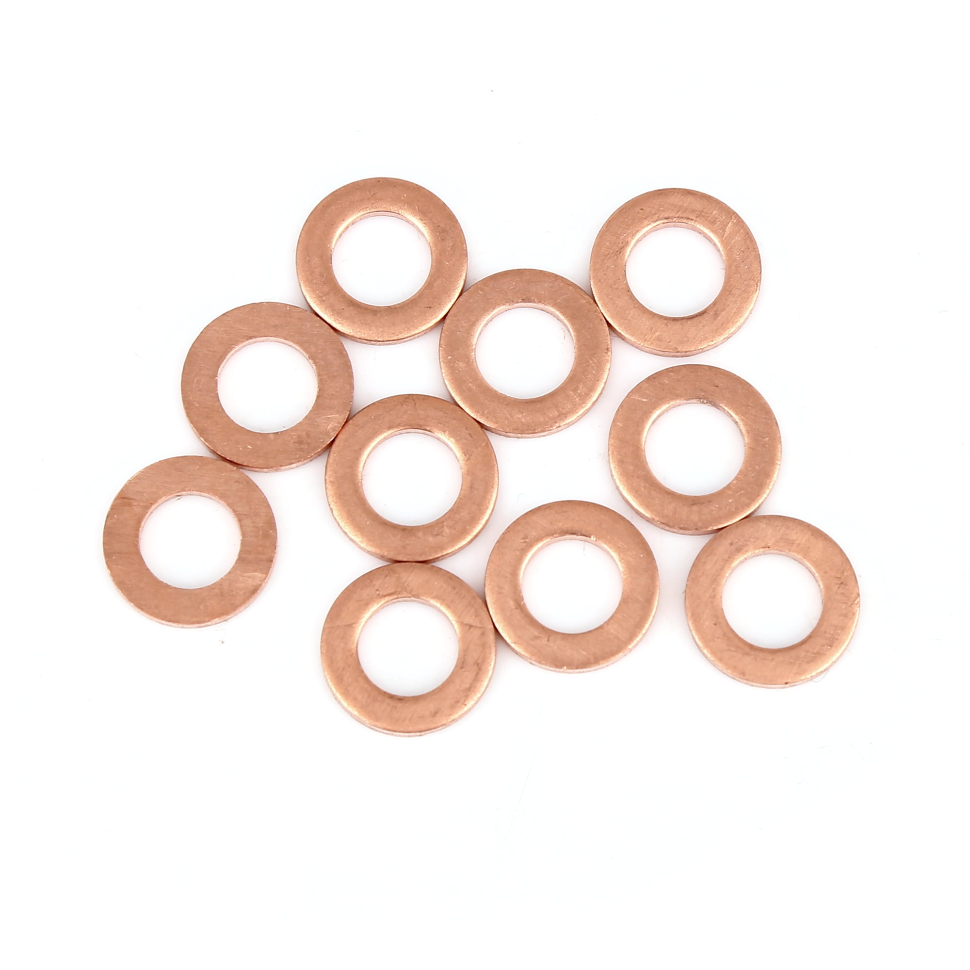 Copper Crush Washer Flat Sealing Gasket Ring Spacer for Car 7 x 13 x 1