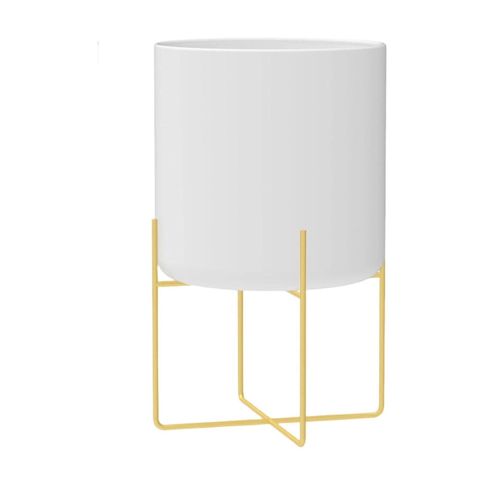 Large Planters With Stand Gold Planter For Indoor Plants 12.6" Tall Morden Metal Plant Pots For Living Room Corner Kitchen Office Garden Patio Decor, Decorative Floor Planters With Drainage Holes