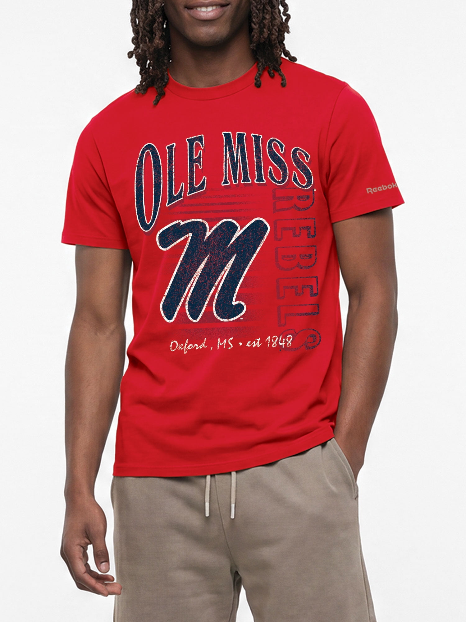 Ole Miss Rebels Reebok Mens Crew Neck Short Sleeve T-Shirt