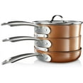 thumbnail image 4 of Gotham Steel Stackmaster 5 Piece Stackable Ultra Nonstick Pots and Pans Set with Glass Lids, Dishwasher Safe, Oven Safe - As Seen on TV, 4 of 12