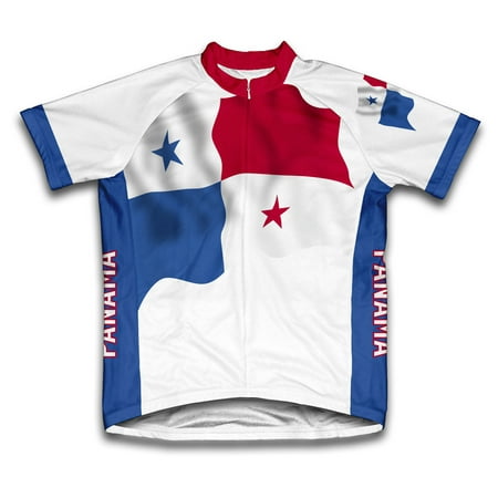 Panama Flag Short Sleeve Cycling Jersey  for Men - Size (Best Wool Cycling Jersey)