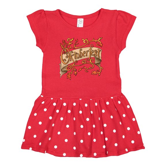 Inktastic Oktoberfest Banner with Orange Autumn Leaves Gift Baby Girl Dress