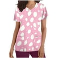 thumbnail image 2 of Rciityk Womens Medicals Scrub Tops Casual Floral Print Nursing Uniform T Shirts Summer V Neck Short Sleeve Scrub Work Tops with Pockets, 2 of 5