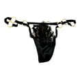 thumbnail image 2 of Victoria's Secret Panty Thong Leaf Embroidery Strappy V-String Ring Color Black Size Small NWT, 2 of 3