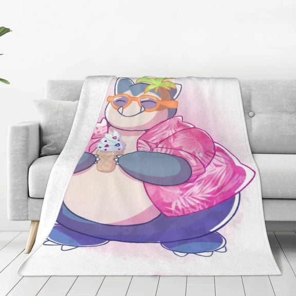 Snorlax Throw Blanket Cozy Anti-pilling flannel Bedding Gifts for Men, Women teen Adults Decor for Couch, Sofa, Bed 40x30