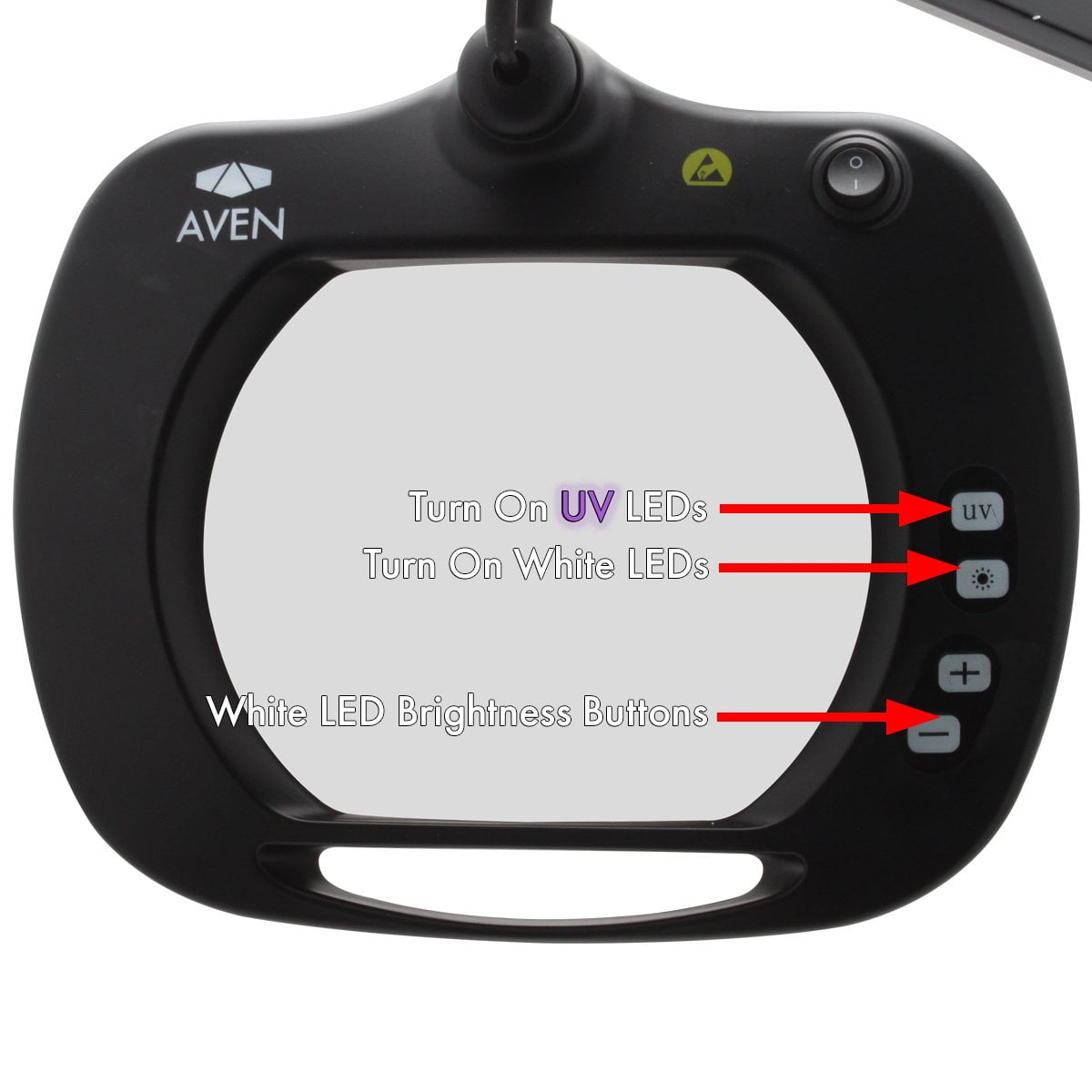 Aven MagnifierLight,Spring,AR 36in,BLK 26505-ESL-XL5-UV