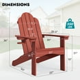 thumbnail image 5 of Dycanpo Adirondack Chairs Set of 8 with Cup Holder, 300lbs Weather Resistant, Red, 5 of 10