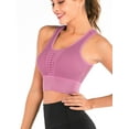 thumbnail image 4 of FANNYC 1/2 Pack Women's Seamless High Impact Sports Bras Mesh Openwork Racerback Sports Bra Removable Pad Longline Yoga Bras Crop Top Running Gym Workout Bras, 4 of 7