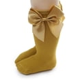 thumbnail image 1 of Baby Girls Knee High Socks Bow Long Stockings Infants Toddlers Ruffled Socks School Uniform Leggings, 1 of 3