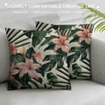 thumbnail image 3 of Shiartex  Tropical Palm Trees Throw Pillow Covers,Leaves and Bird of Paradise Decorative Pillow Covers Digital Printing  Blended for Couch Sofa Bed Invisible Zipper ,Multi-Size, 3 of 5