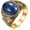 Gold-Blue, variant on Retro Large Tiger Eye Stone Turquoise Wedding Ring For Men Classical Gothic Stainless Steel Rings