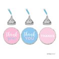 thumbnail image 1 of Signature Pink and Blue Gender Reveal Baby Shower, Chocolate Drop Labels Stickers, Thank You, 216-Pack, 1 of 1